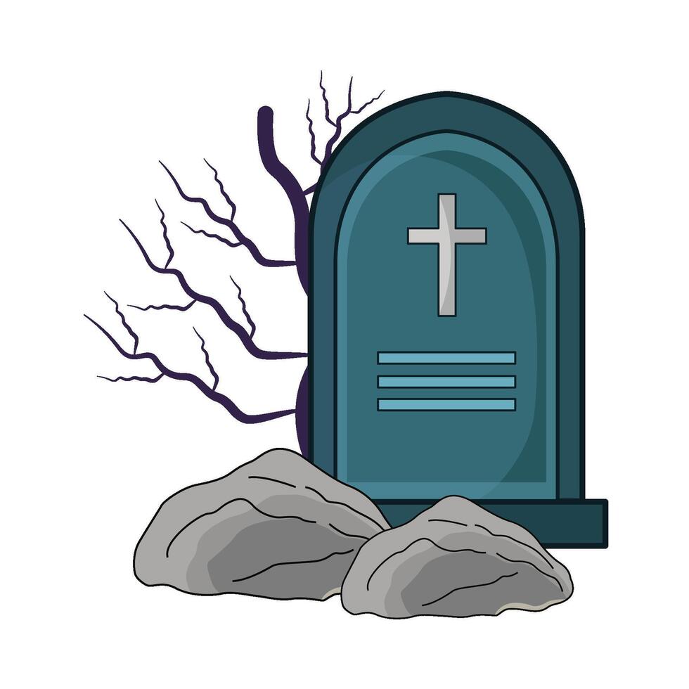 illustration of spooky grave vector