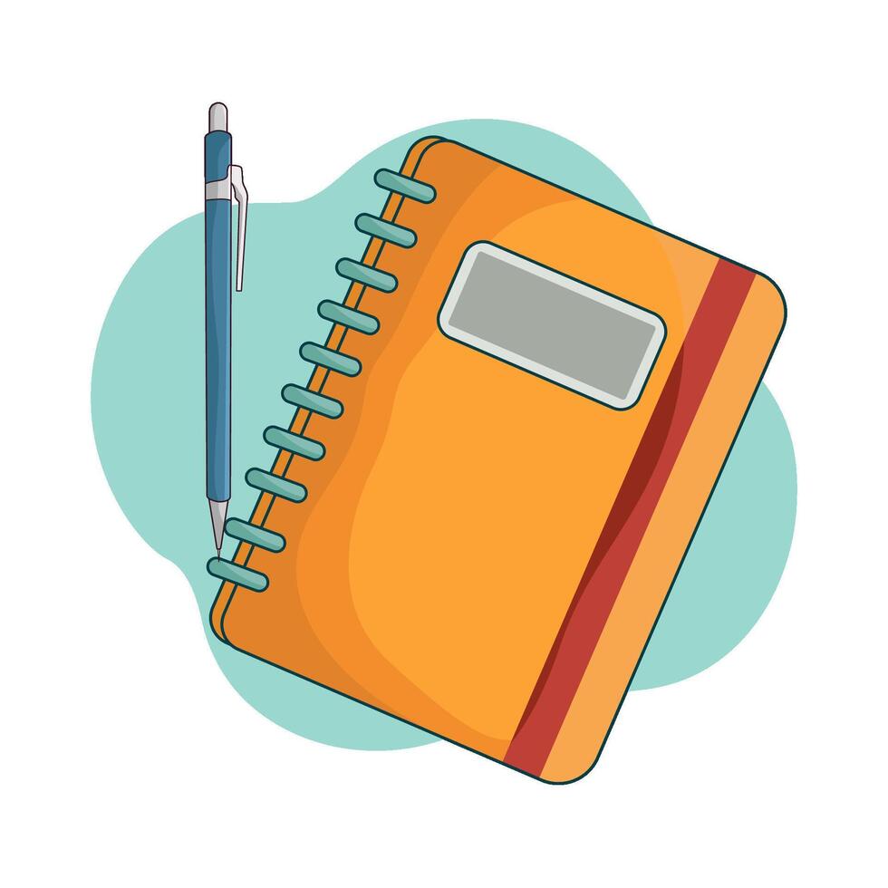illustration of notebook and pencil vector