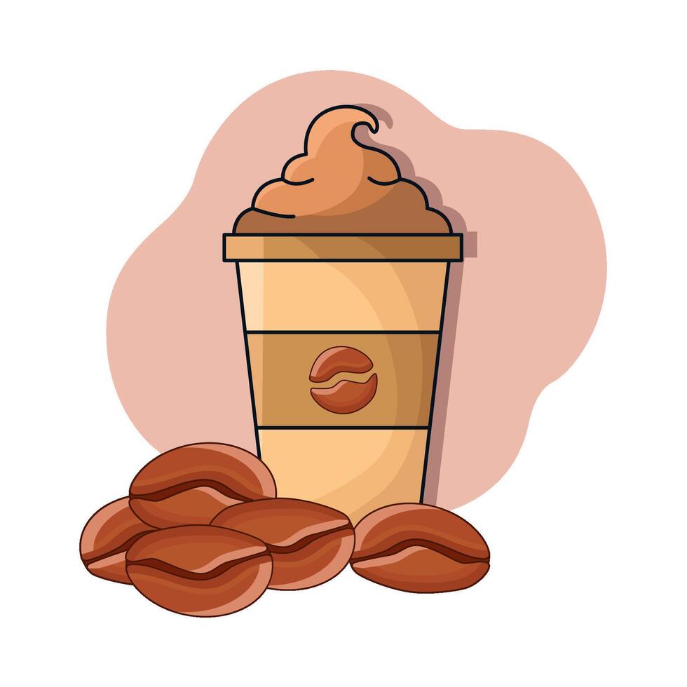 coffee ice cream illustration vector