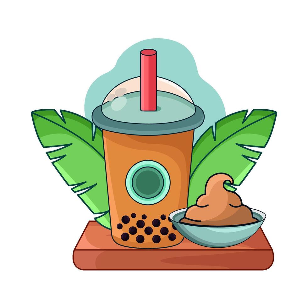illustration of boba tea vector