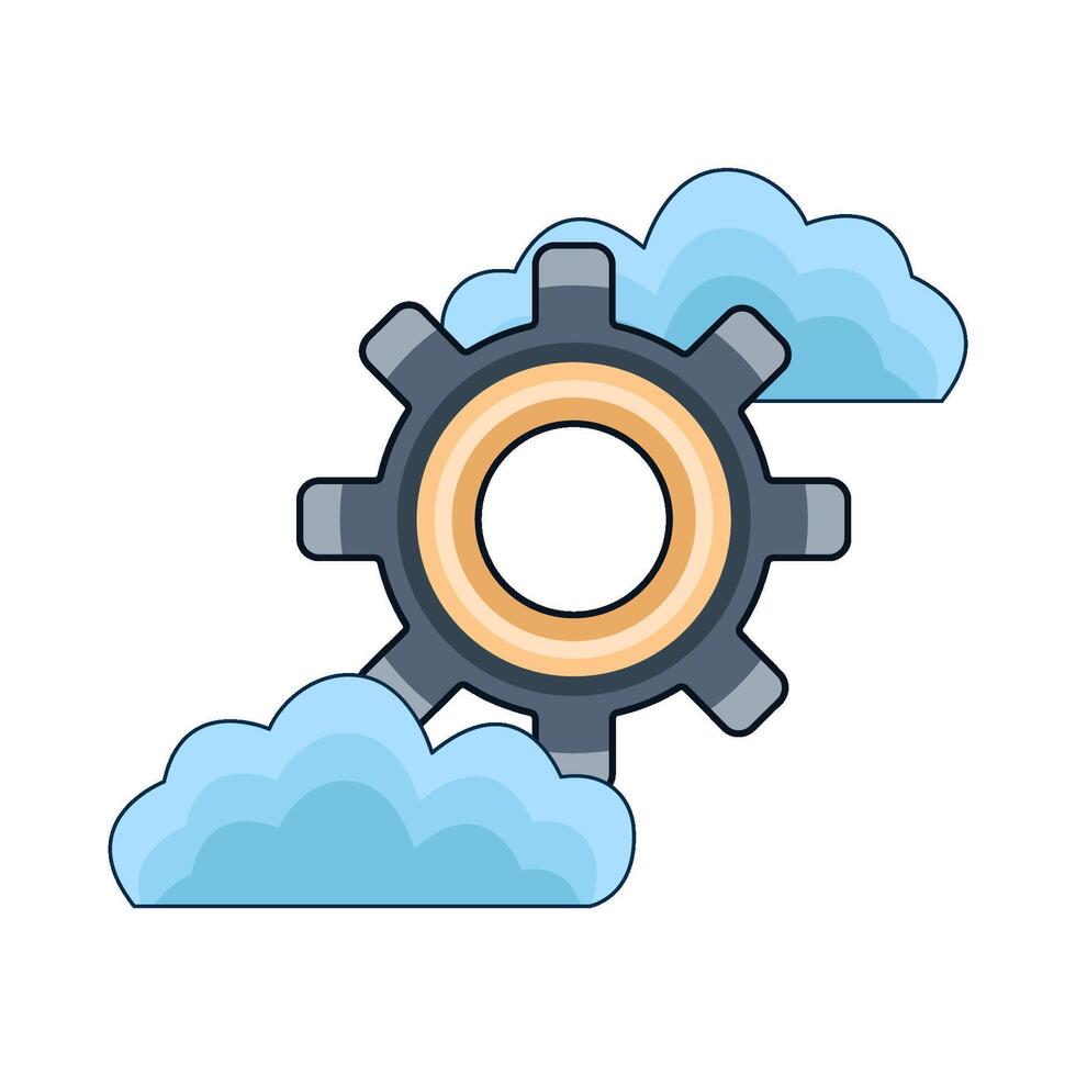 illustration of cloud setting vector