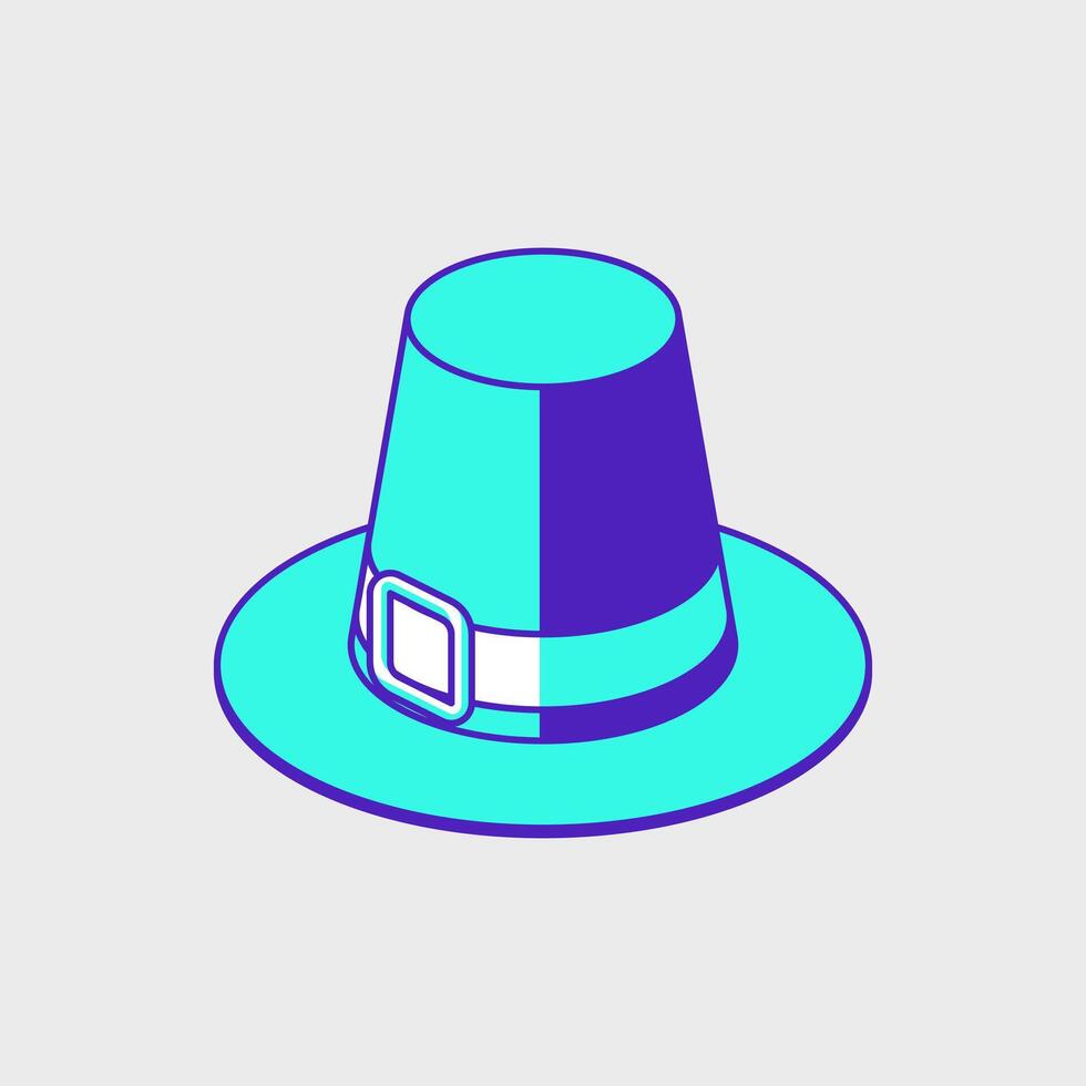 Pilgrim hat isometric icon illustration vector