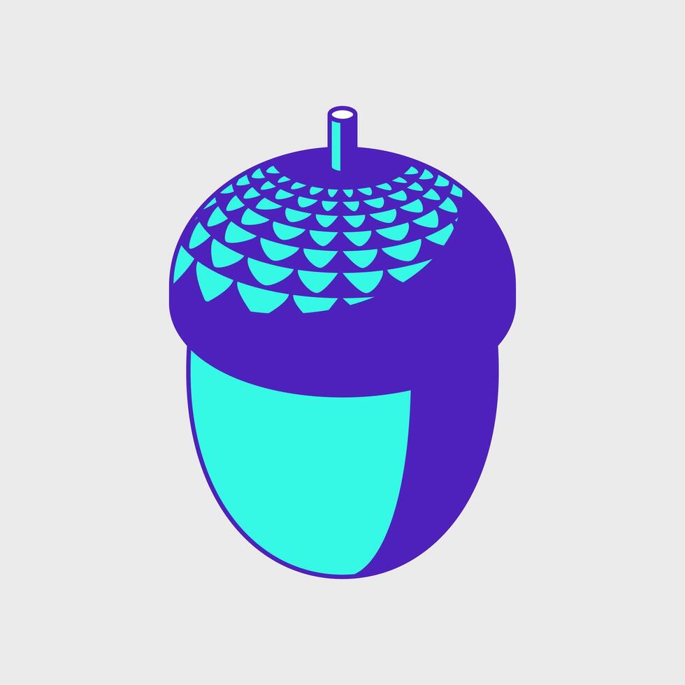 Acorn isometric icon illustration vector