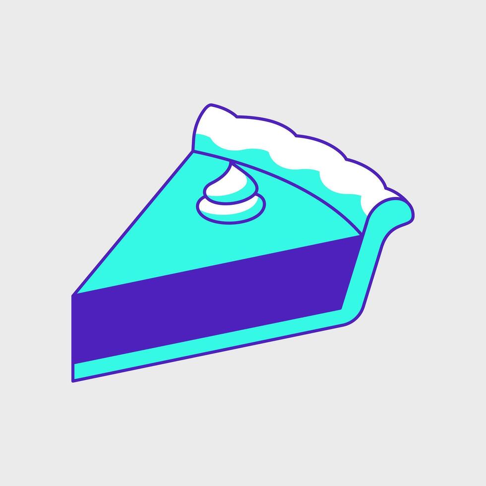 Pie slice isometric icon illustration vector