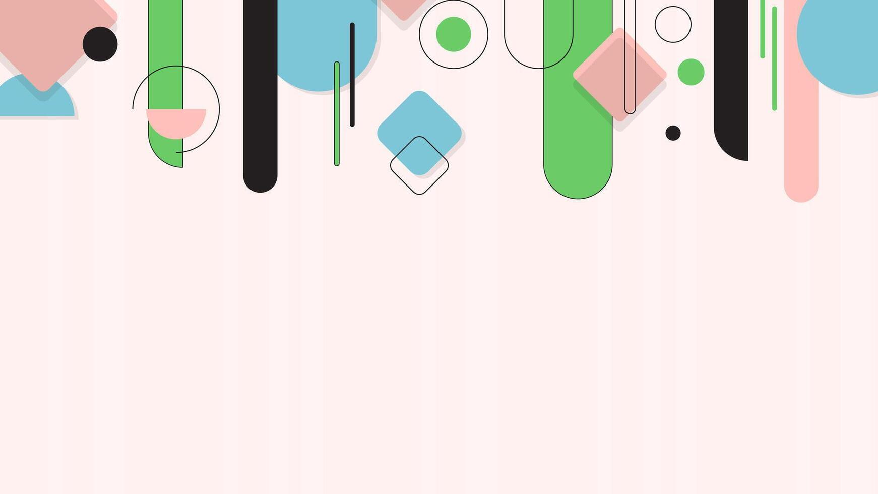 Geometric shape elements in pink background vector