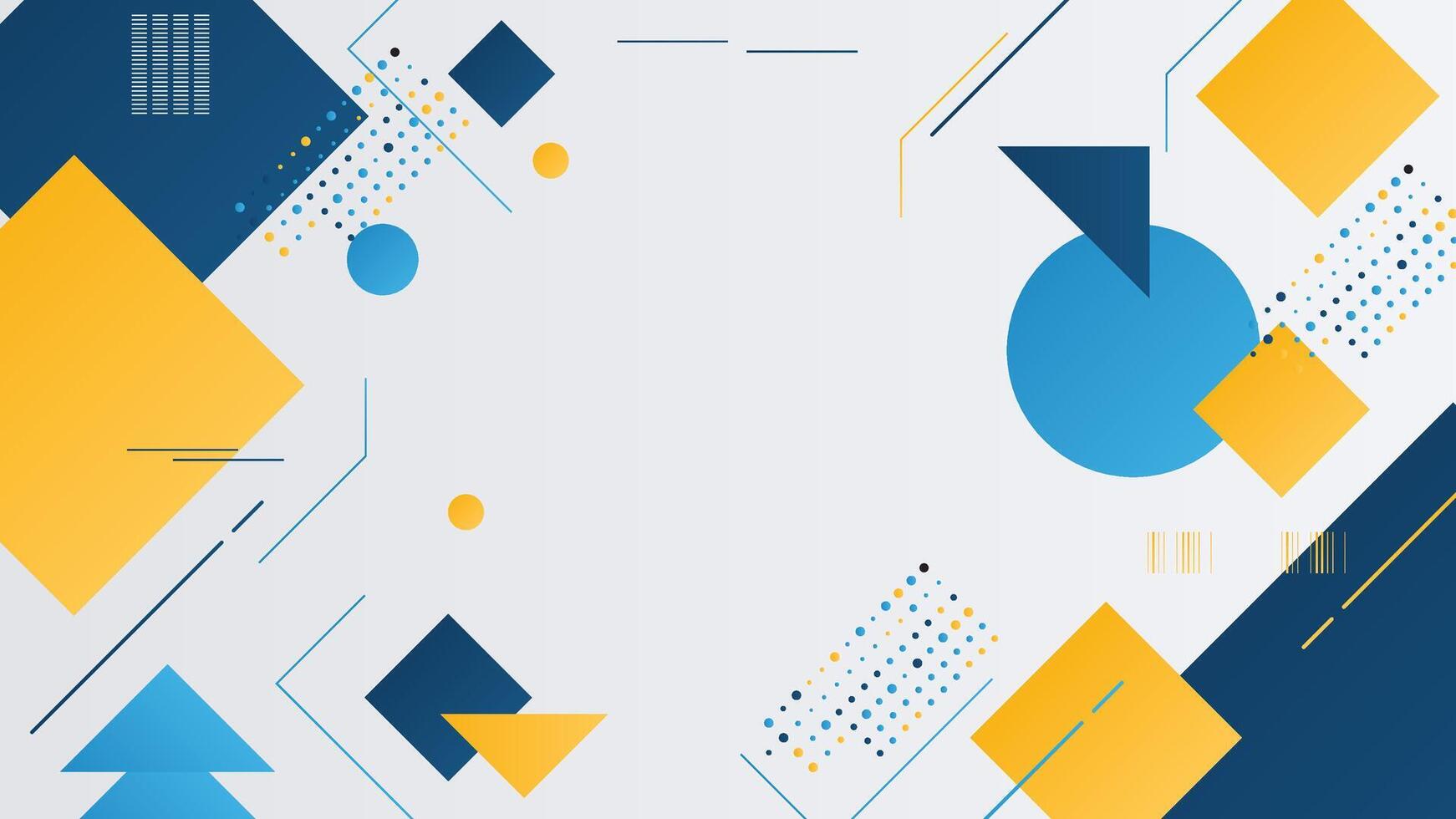 Geometric background design with triangles, circles, and squares shape vector