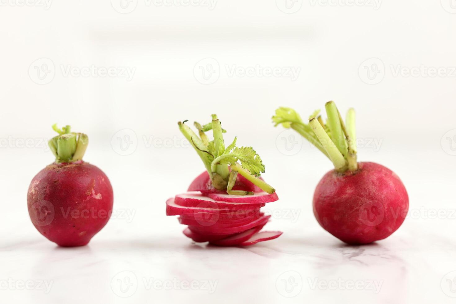 Red Radish Set on White Background photo