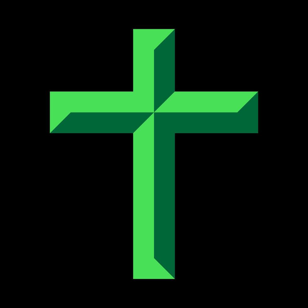 cross symbol illustration. cross green colour illustration design vector