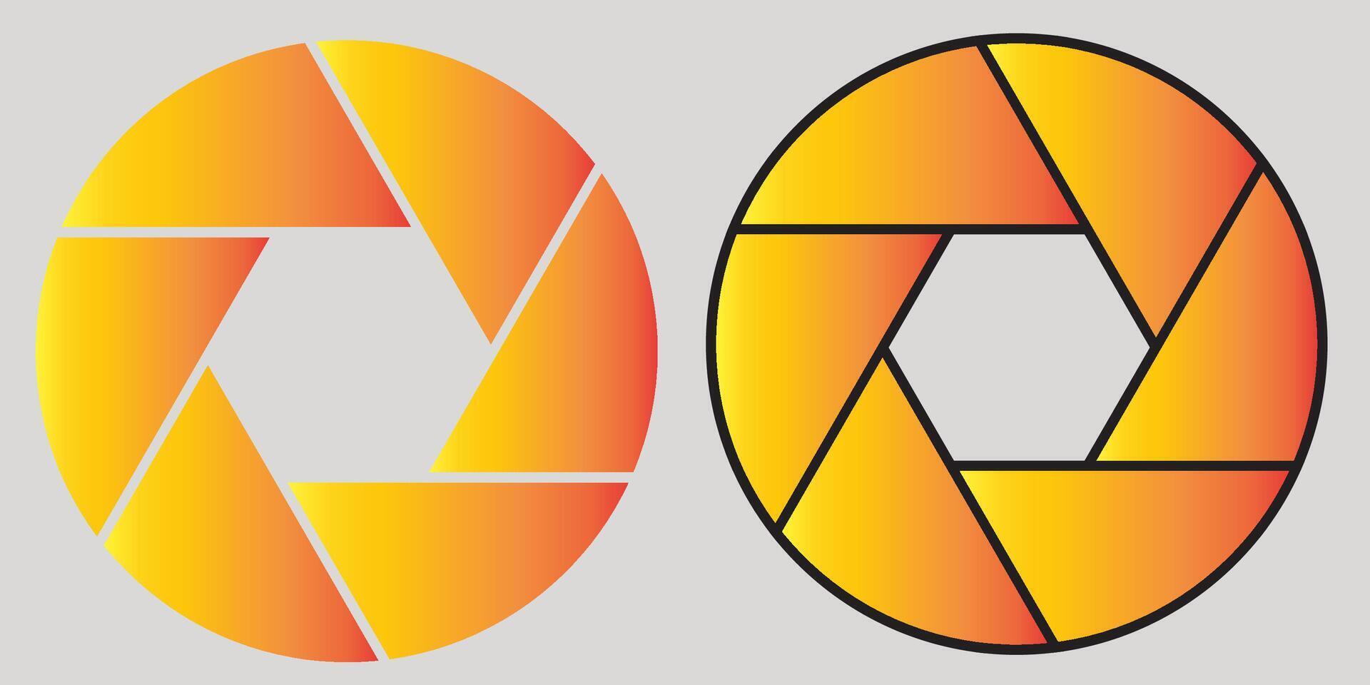 camera shutter icon set of 2 lens aperture camera shutter vector