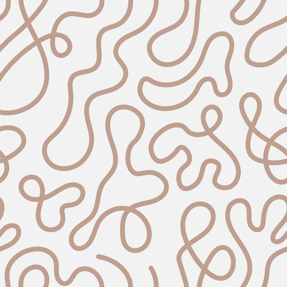 Fluid Lines Brown Seamless Pattern vector