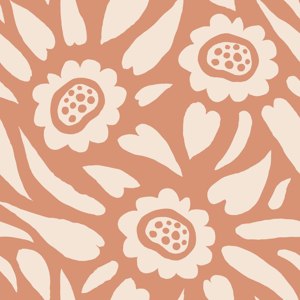 Elegant Floral Seamless Pattern in boho style vector