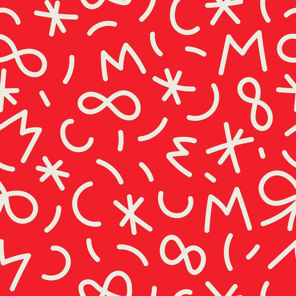 Christmas Abstract Doodle Seamless Pattern vector