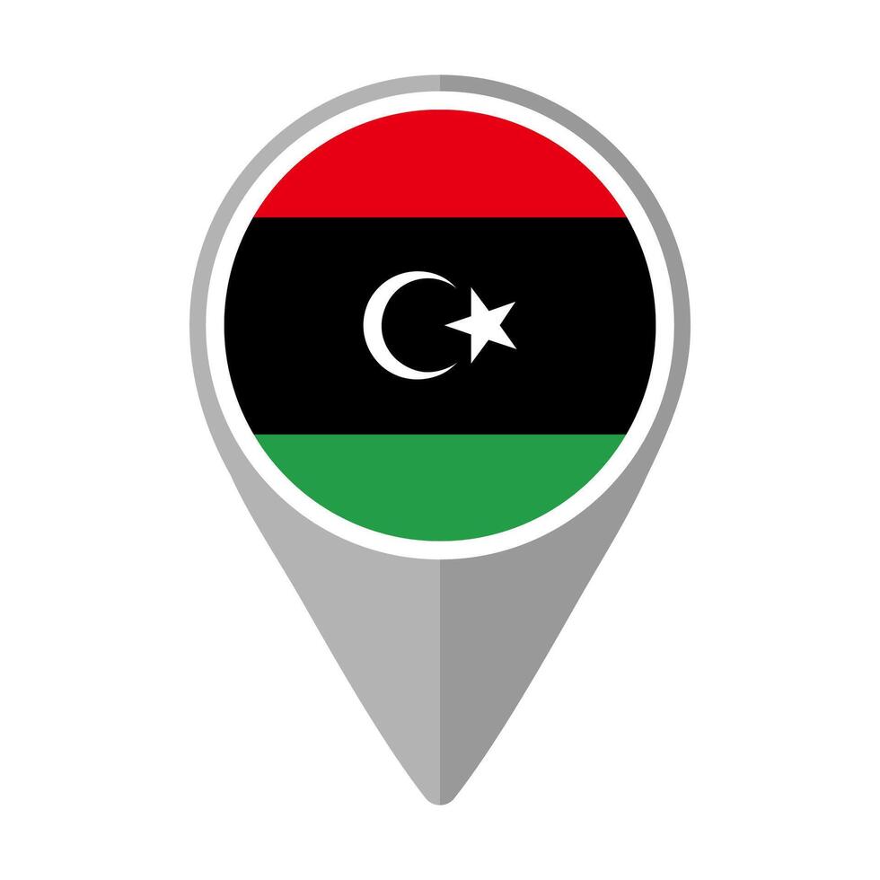 Libya Flag on Location Pin vector