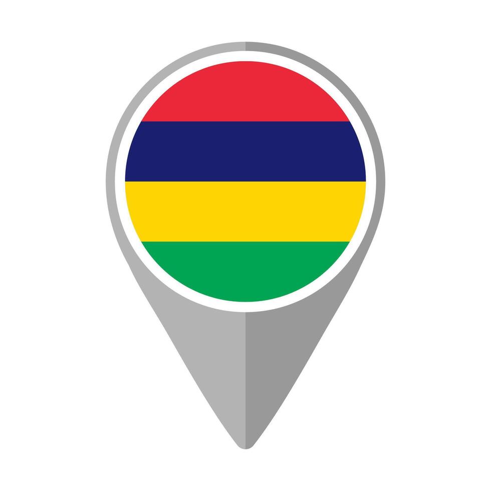 Mauritius Flag on Location Pin vector