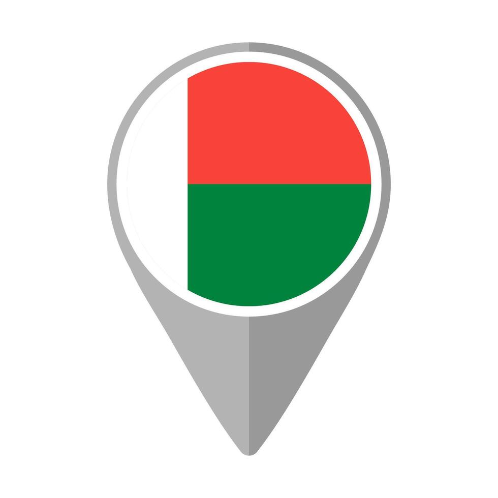 Madagascar Flag on Location Pin vector