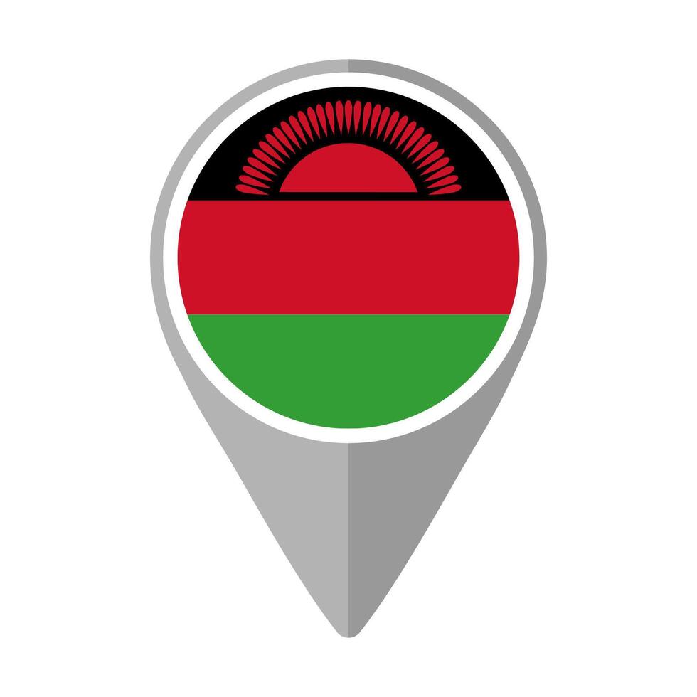 Malawi Flag on Location Pin vector