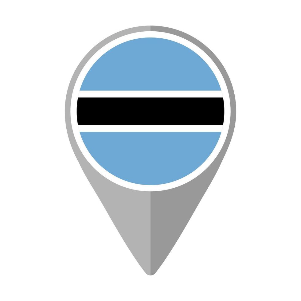 Botswana Flag on Location Pin vector