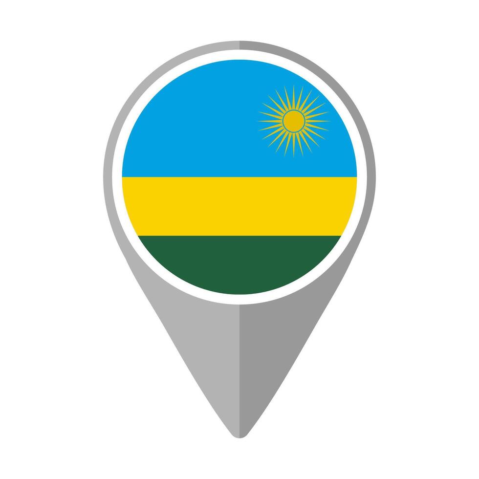 Rwanda Flag on Location Pin vector