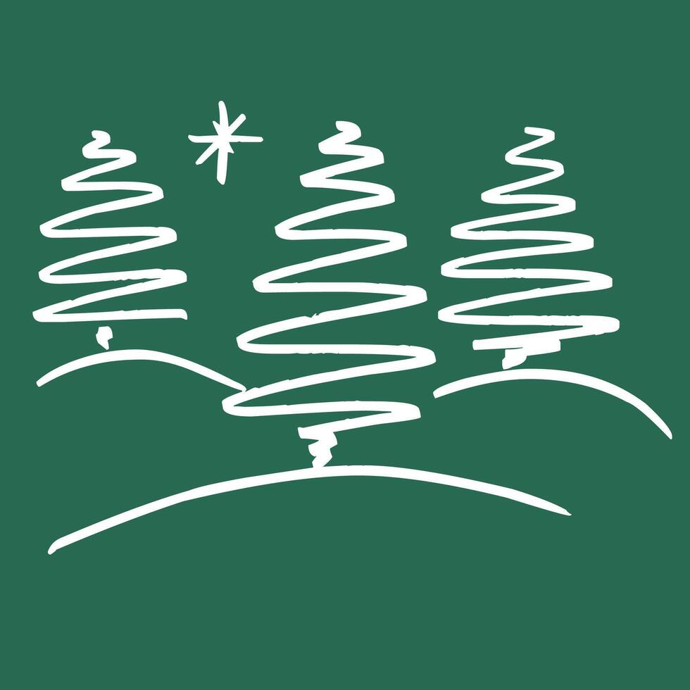 Hand drawn Christmas trees patterns It features festive designs. vector