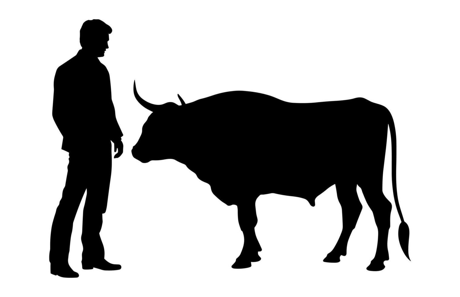 Bullfighter Silhouette Black Clipart vector