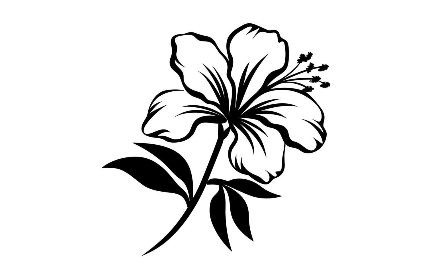 Azalea Silhouette Black Clip art vector