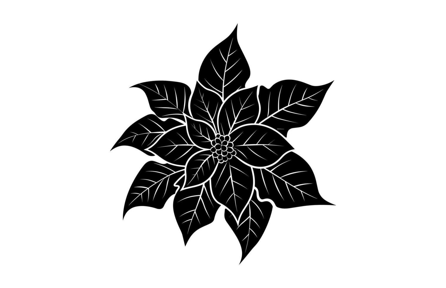 Poinsettia Leaf Silhouette Clipart vector