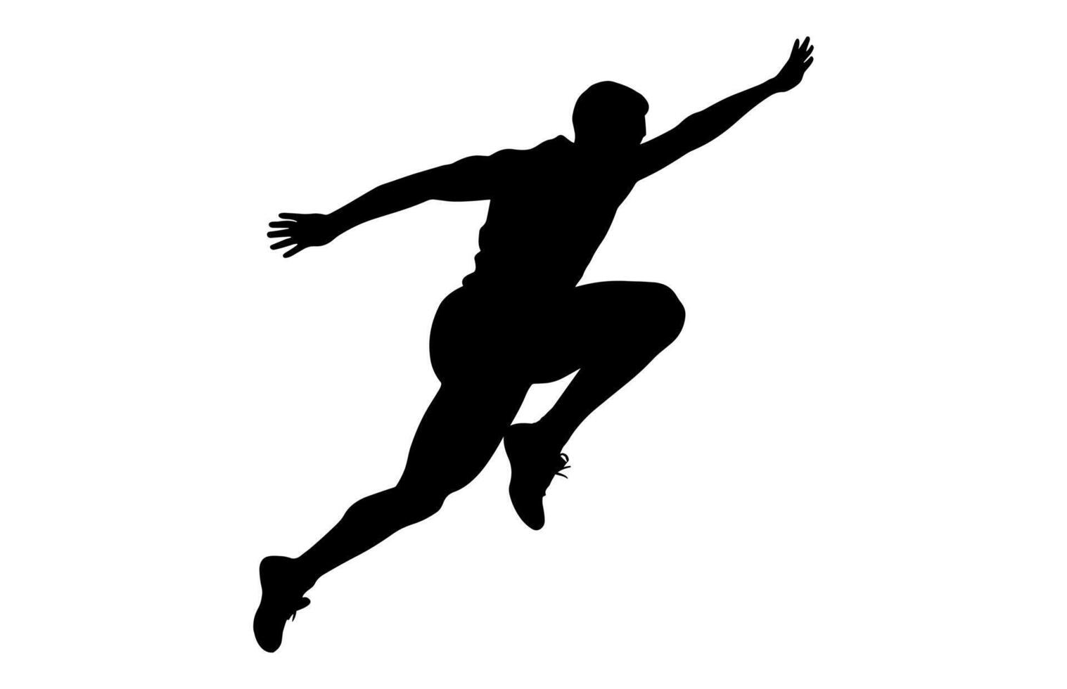 Long Jump Silhouette Clipart vector