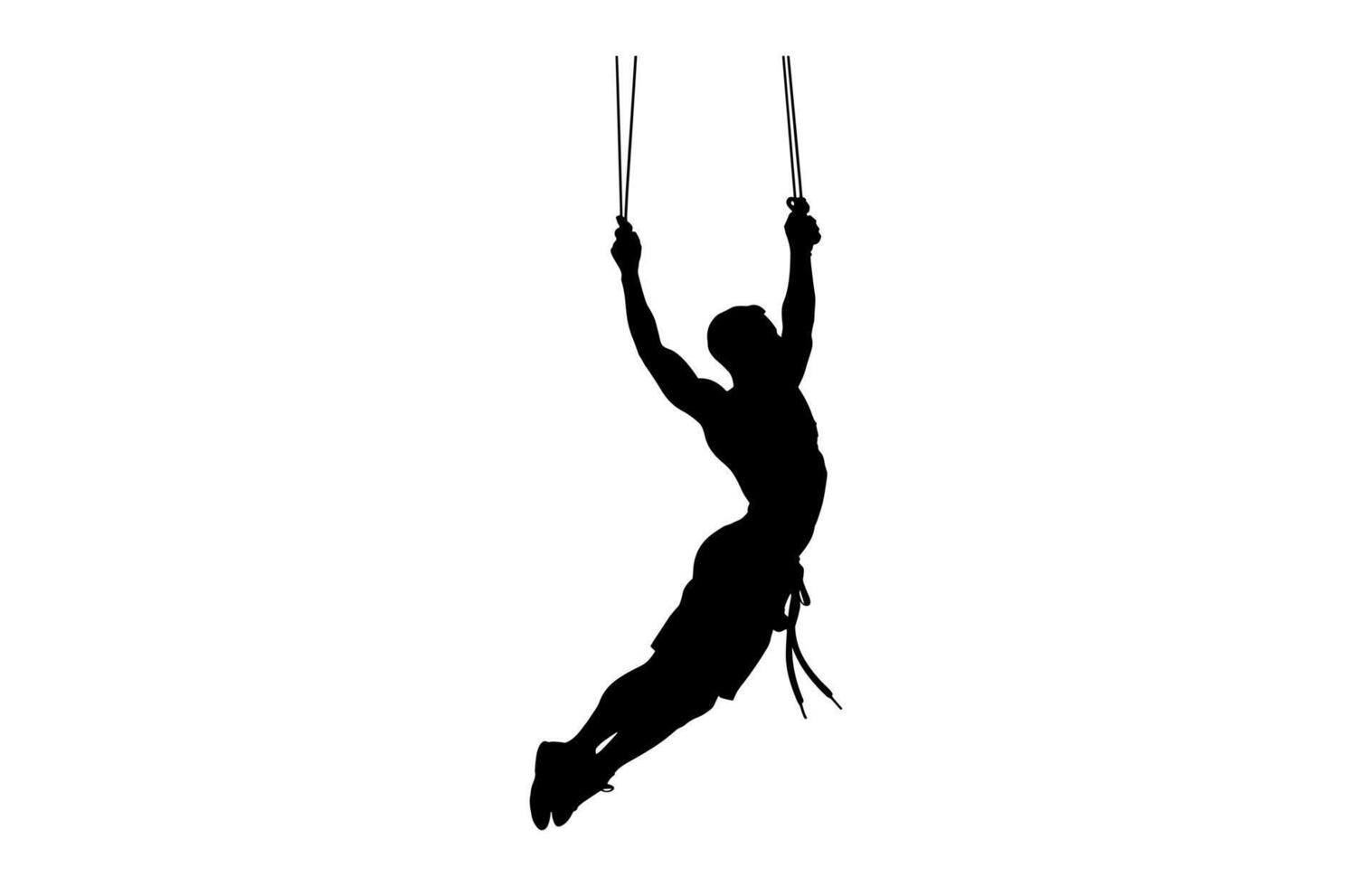 TRX Workout Silhouette isolated on a white background vector