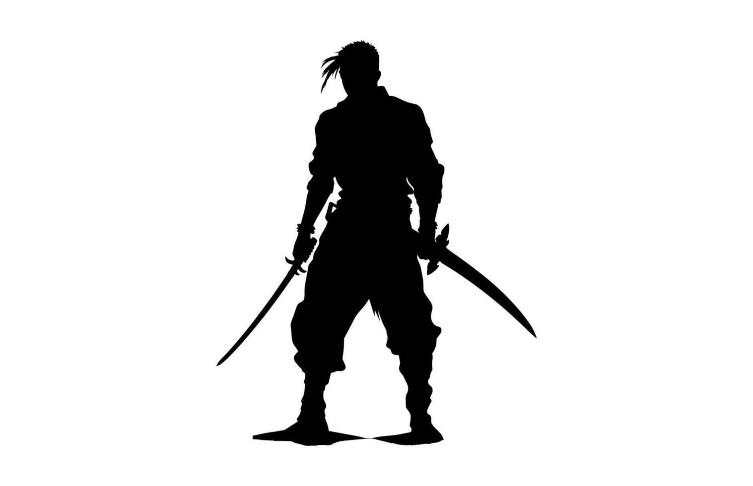 Warrior Man Silhouette isolated on a white background vector