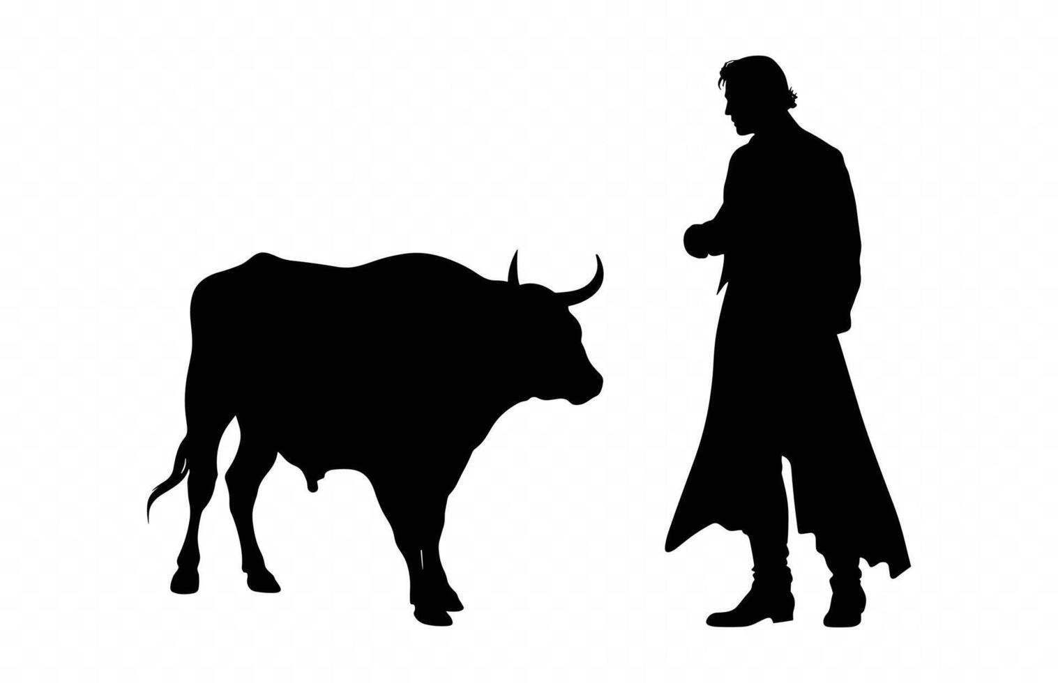 Bullfighter Silhouette Clipart vector