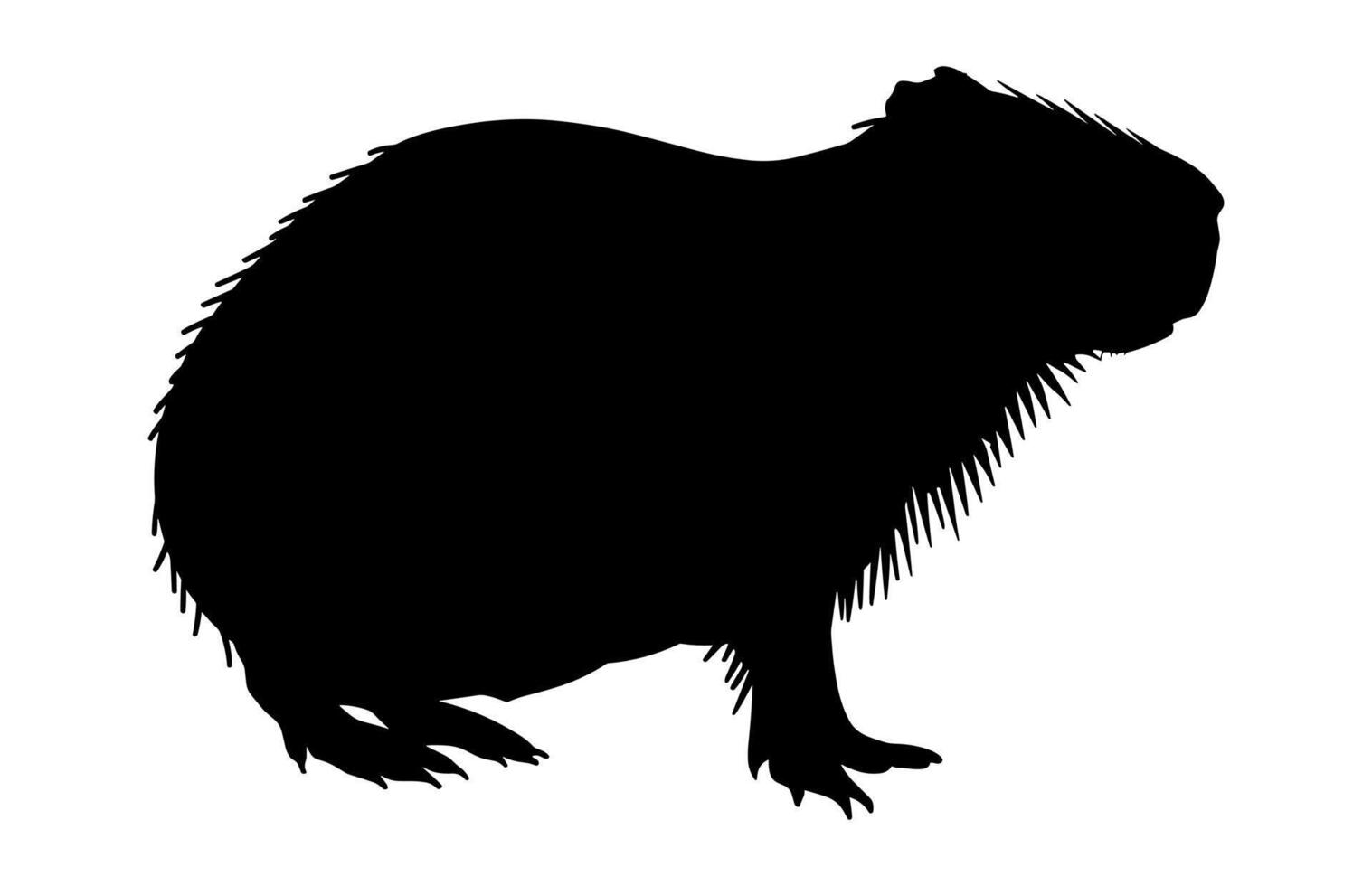 Capybara Clipart Black Silhouette vector