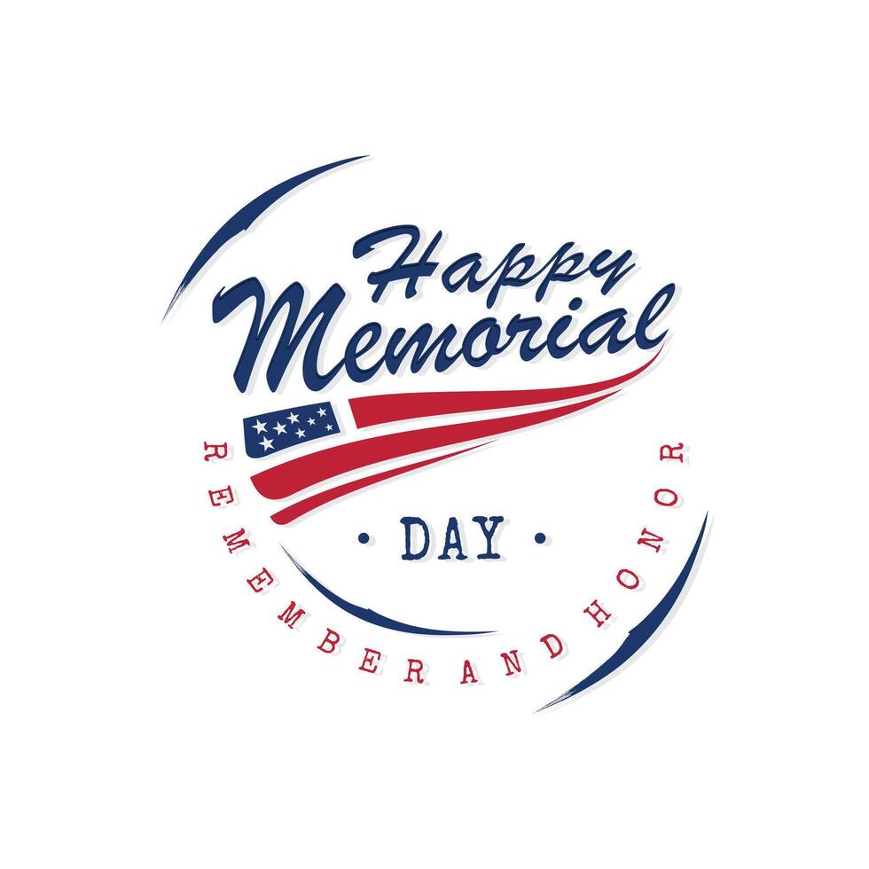 Memorial Day Remember and Honor poster abstract emblem design vector