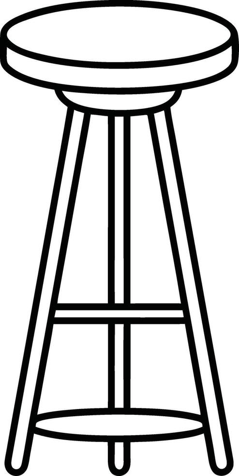 a black and white drawing of a stool vector