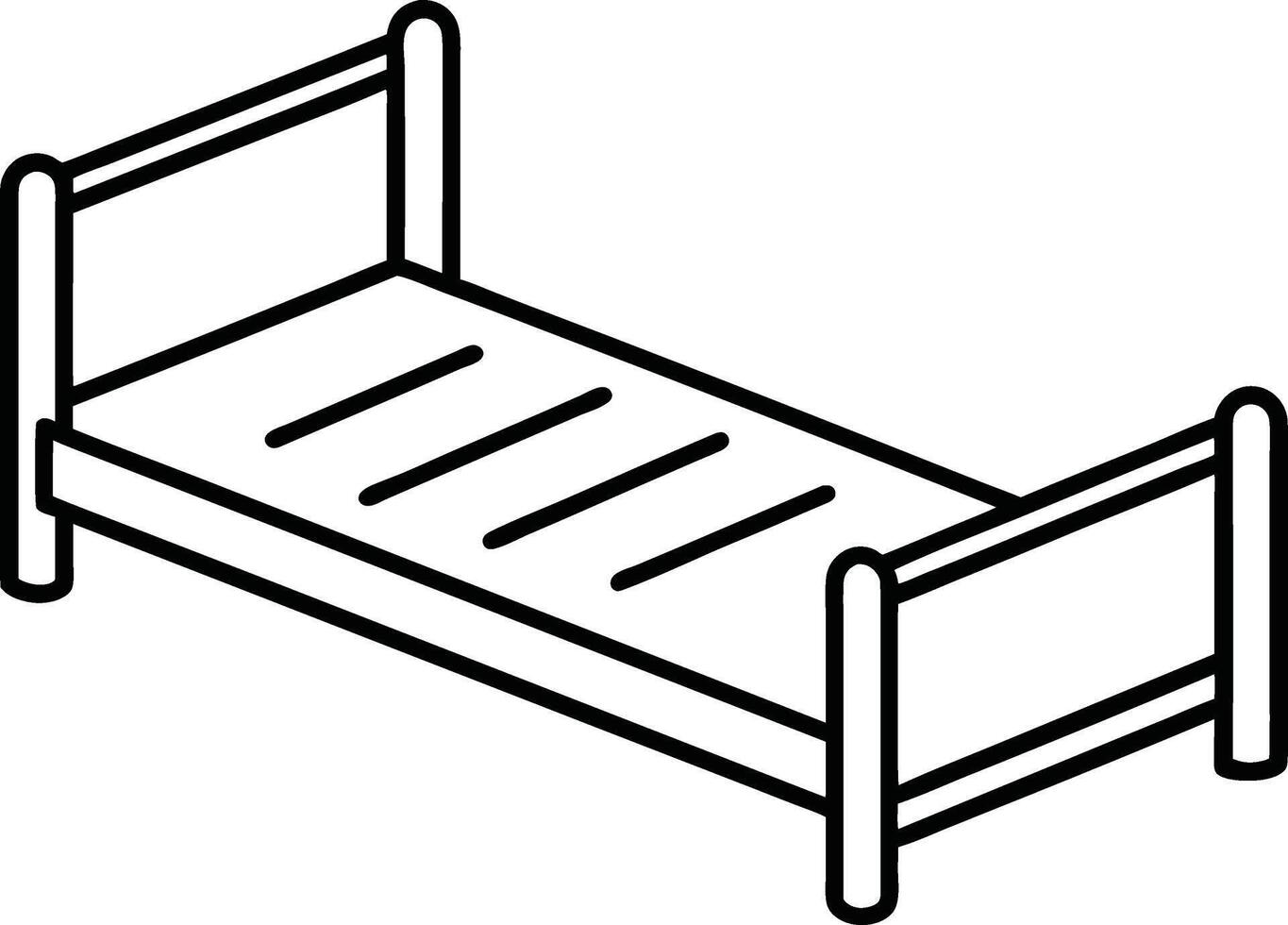 bed icon outline image vector