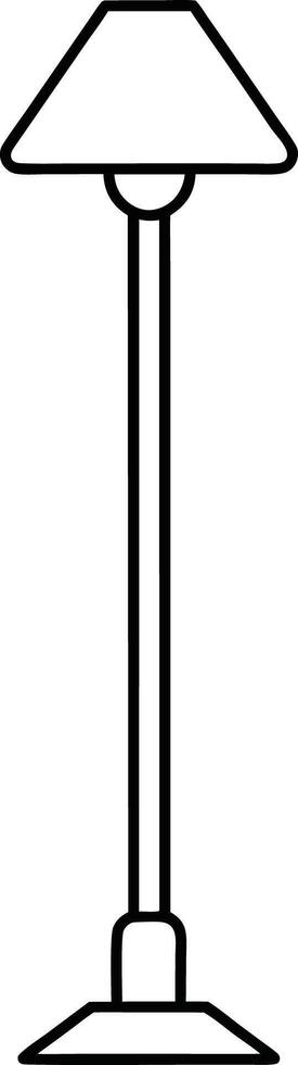 white drawing of a lamp and a black vector