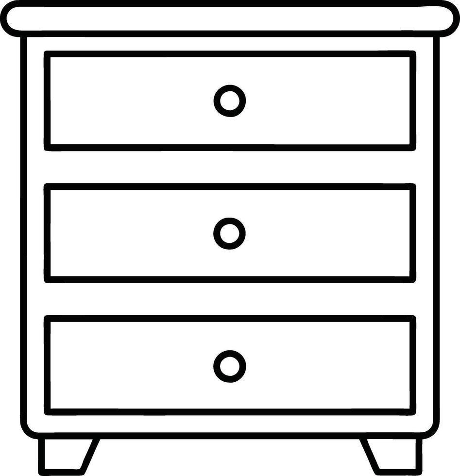 drawing of a dresser black and white vector