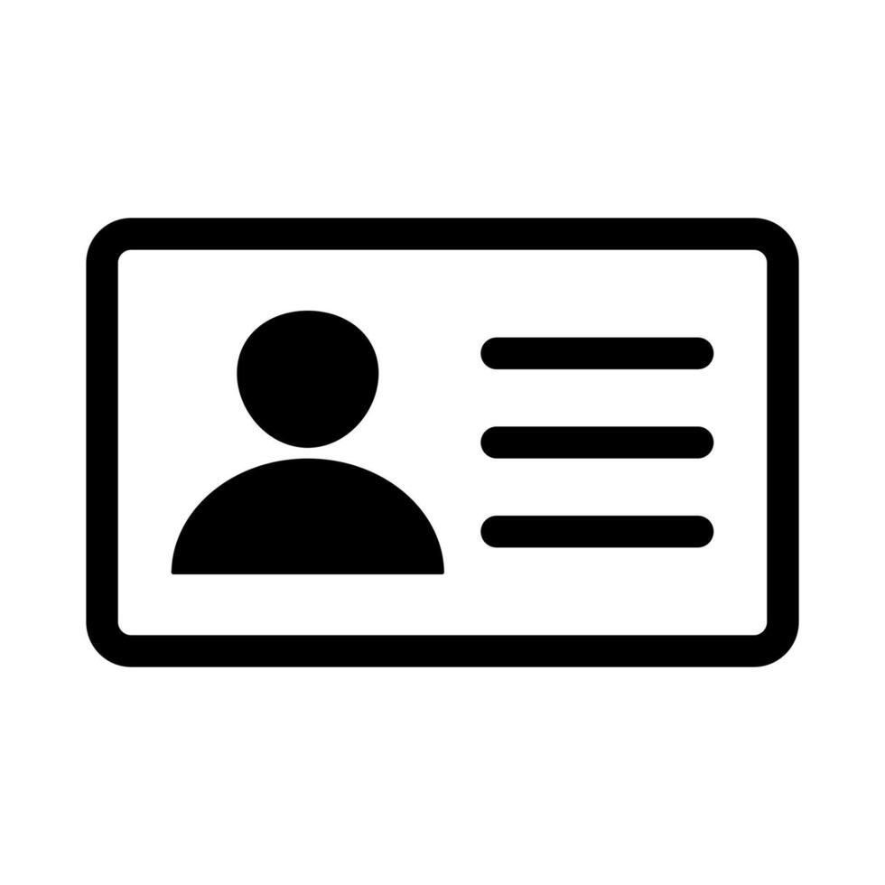 Employee clerk card, driver license, Identification card, staff identification card icon. ID Card icon. vector
