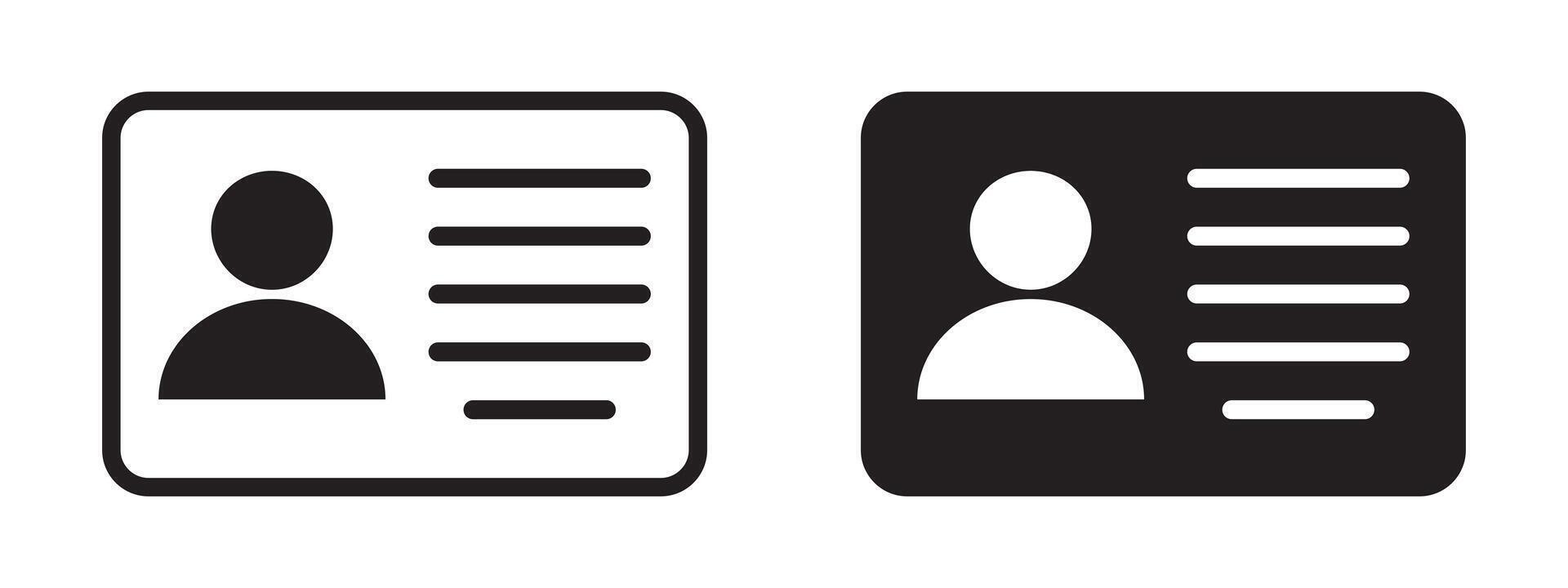 ID Card icon. Employee clerk card, driver license, Identification card, staff identification card symbol. vector