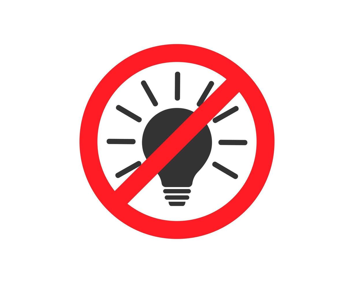 Light off icon symbol, no idea sign. illustration image. Isolated on white background. vector