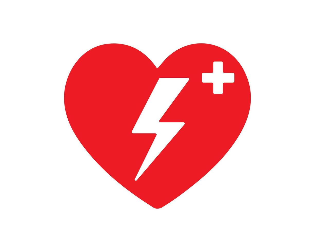 AED emergency defibrillator icon sign symbol. First aid Automated external defibrillator. illustarion. Isolated on white background. vector