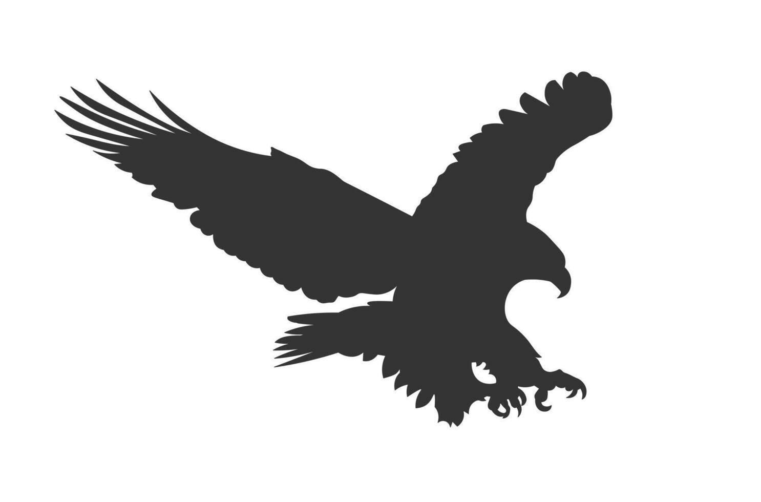 Eagle silhouette shape icon symbol. Bird nature power logo sign. illustration image. isolated on white background. vector