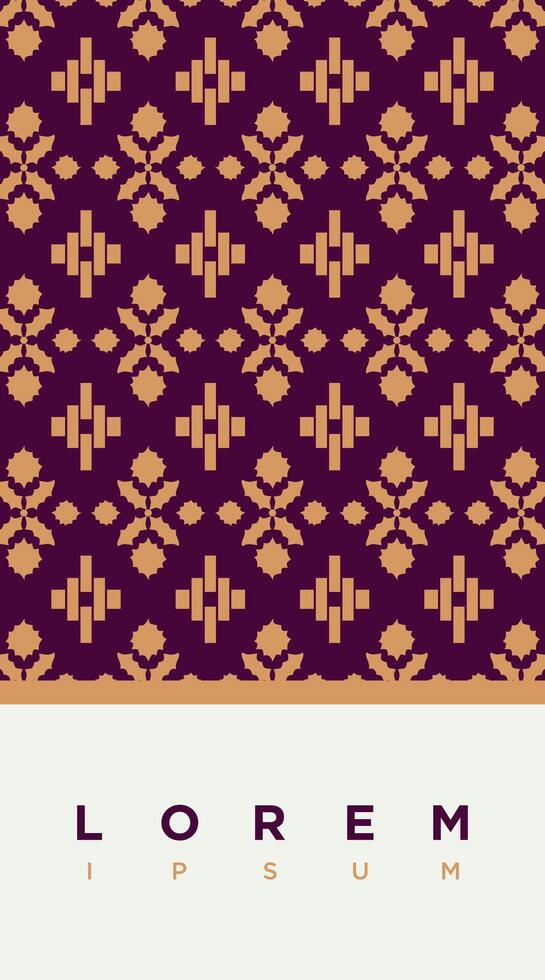 Batik songket pattern frame background vector