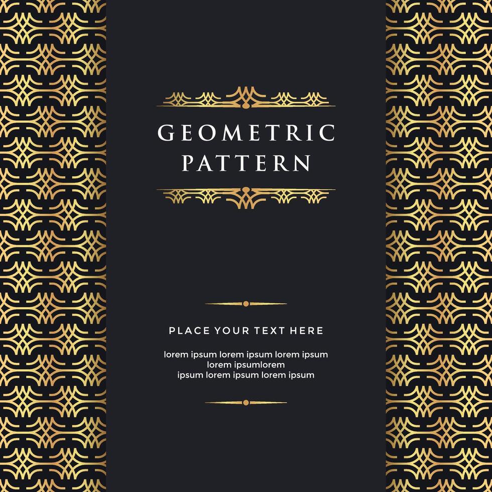 geometric frame border vintage ornament invitation greeting card template vector