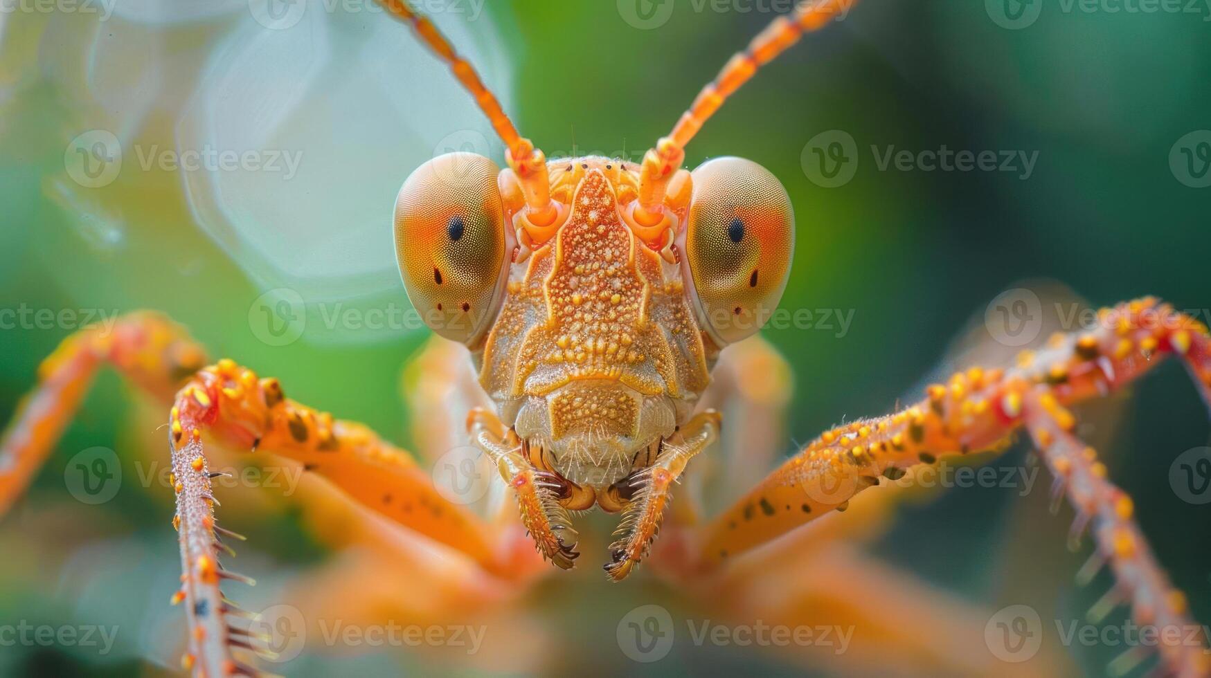 The mandibles and some antennae of an insect are clearly visible in the photo. photo