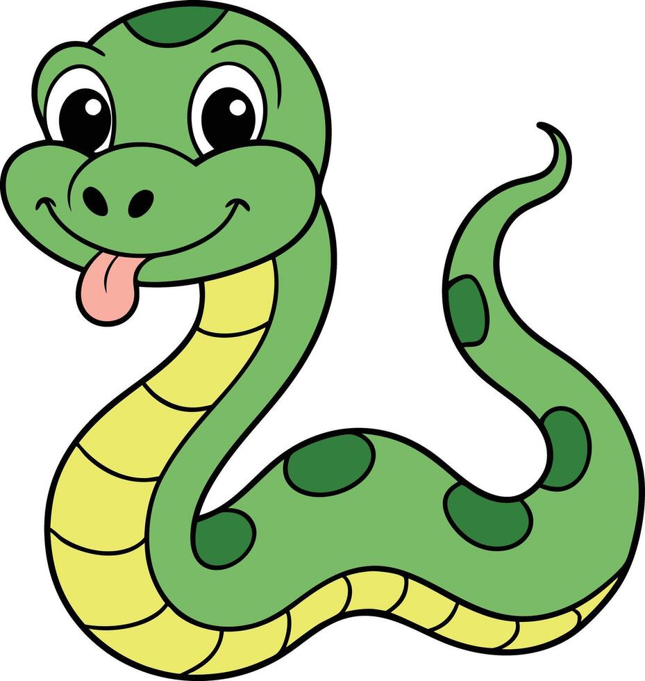 Green Cute Snake Illustration vector
