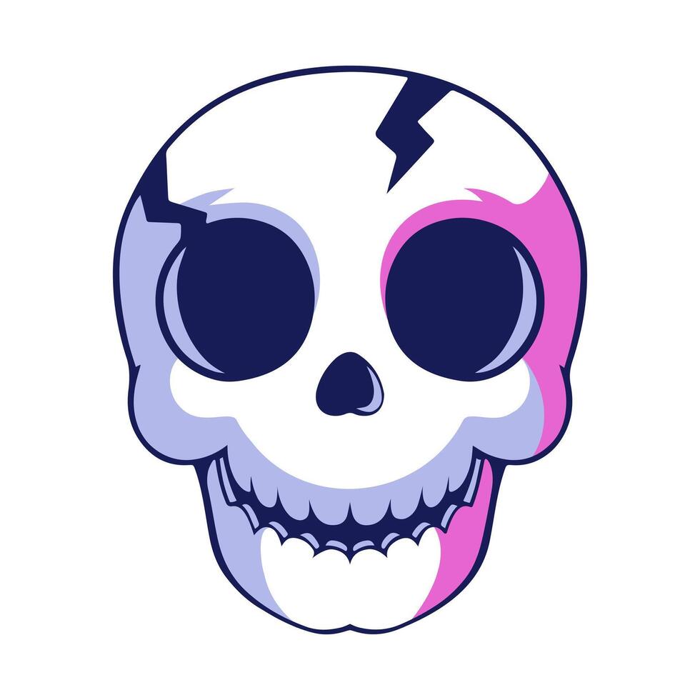 Sticker, patches, labels, tags, stamps with cute funny skull. Happy halloween. vector