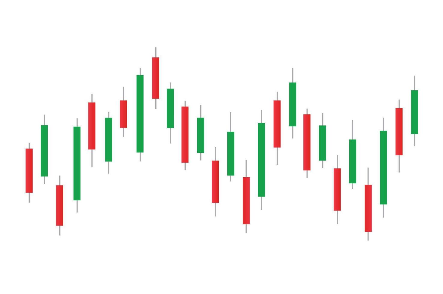 Stock market bar graph, candlestick chart, finance trade data, vector