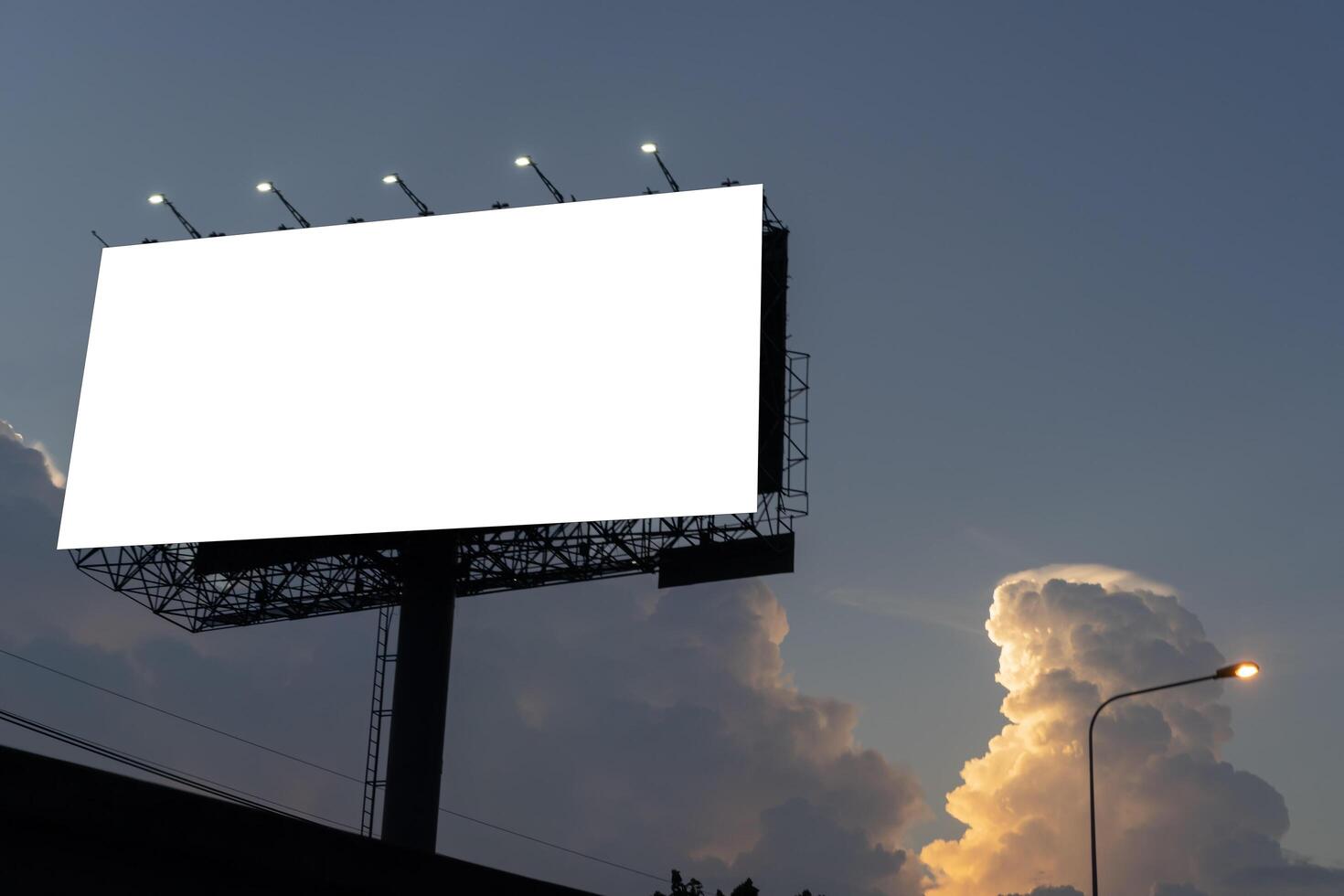 Blank billboard with city view background. Blank billboard in the street. large billboards near photo