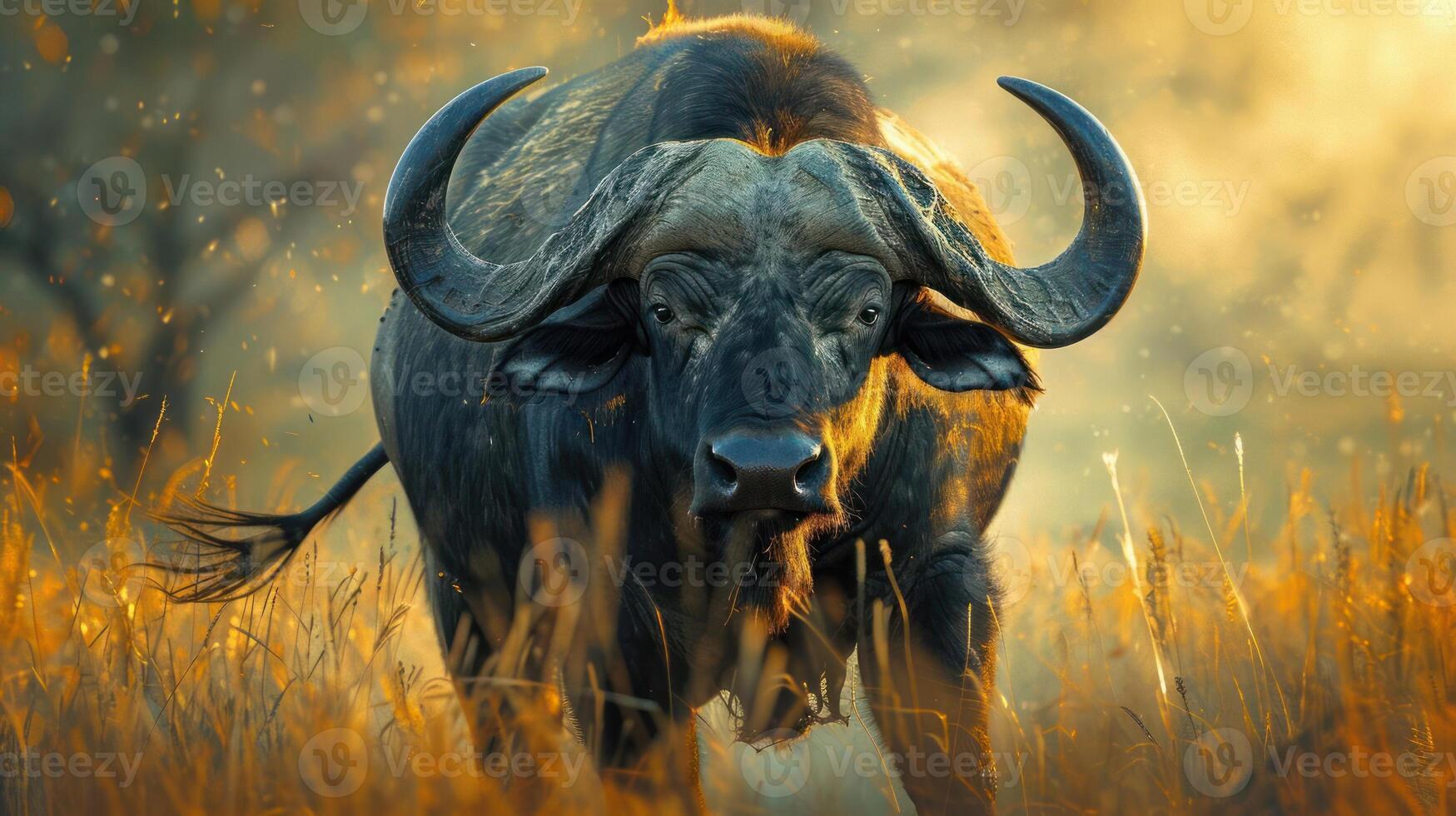 Majestic African buffalo in a wild, photo