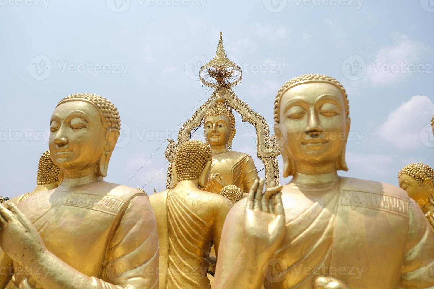 Golden Buddha statue at Buddha Memorial park. photo